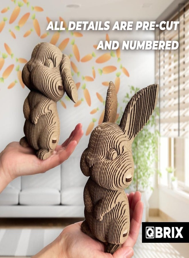 QBRIX Big-Eared Couple 3D Puzzles for Adults, 3D Model Kit for Teens, DIY Crafts for Home Decor, Original Gift for Boys&Girls, Handmade Bunny Toy 14+ Craft Kit - Image 4